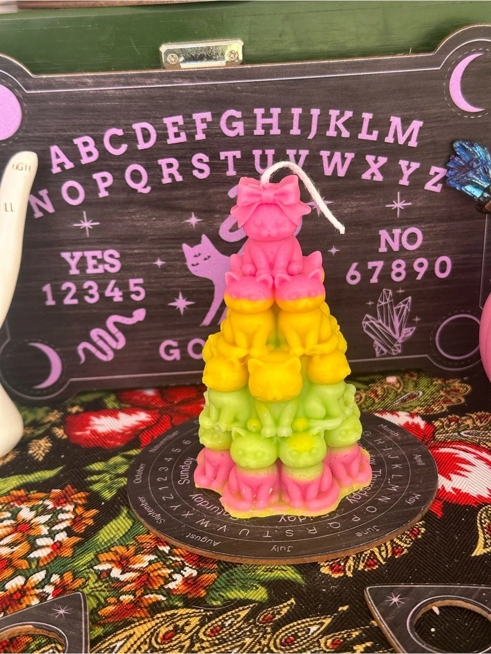 Kawaii Rainbow Cat Tree Candle